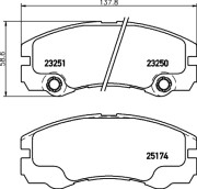 8DB 355 017-131 Sada brzdových destiček, kotoučová brzda HELLA PAGID