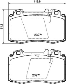 8DB 355 008-691 Sada brzdových destiček, kotoučová brzda HELLA PAGID