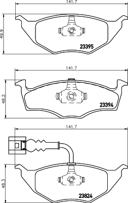 8DB 355 009-021 Sada brzdových destiček, kotoučová brzda HELLA PAGID