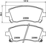 8DB 355 017-291 Sada brzdových destiček, kotoučová brzda HELLA PAGID