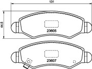 8DB 355 011-691 Sada brzdových destiček, kotoučová brzda HELLA PAGID