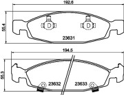 8DB 355 009-881 Sada brzdových destiček, kotoučová brzda HELLA PAGID