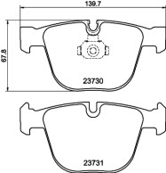 8DB 355 010-751 Sada brzdových destiček, kotoučová brzda HELLA PAGID