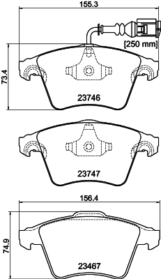 8DB 355 011-441 Sada brzdových destiček, kotoučová brzda HELLA PAGID