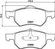 8DB 355 010-641 Sada brzdových destiček, kotoučová brzda HELLA PAGID