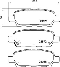 8DB 355 010-241 Sada brzdových destiček, kotoučová brzda HELLA PAGID