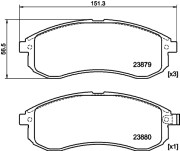 8DB 355 010-281 Sada brzdových destiček, kotoučová brzda HELLA PAGID