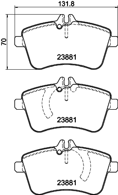 8DB 355 010-331 Sada brzdových destiček, kotoučová brzda HELLA PAGID