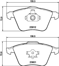 8DB 355 012-281 Sada brzdových destiček, kotoučová brzda HELLA PAGID