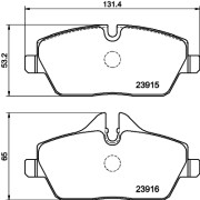 8DB 355 011-261 Sada brzdových destiček, kotoučová brzda HELLA PAGID