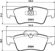 8DB 355 011-421 Sada brzdových destiček, kotoučová brzda HELLA PAGID