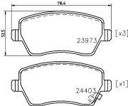 8DB 355 012-301 Sada brzdových destiček, kotoučová brzda HELLA PAGID