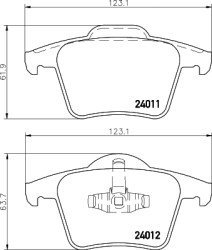 8DB 355 010-801 Sada brzdových destiček, kotoučová brzda HELLA PAGID