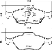 8DB 355 006-721 Sada brzdových destiček, kotoučová brzda HELLA PAGID