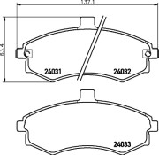 8DB 355 010-481 Sada brzdových destiček, kotoučová brzda HELLA PAGID