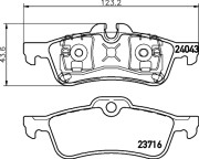 8DB 355 011-351 Sada brzdových destiček, kotoučová brzda HELLA PAGID