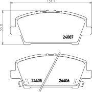 8DB 355 006-911 Sada brzdových destiček, kotoučová brzda HELLA PAGID