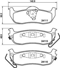 8DB 355 013-681 Sada brzdových destiček, kotoučová brzda HELLA PAGID