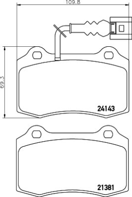 8DB 355 011-741 Sada brzdových destiček, kotoučová brzda HELLA PAGID