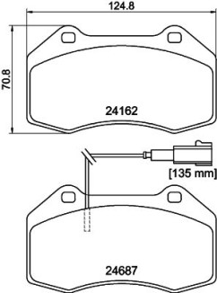 8DB 355 014-061 Sada brzdových destiček, kotoučová brzda HELLA PAGID