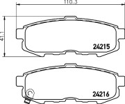 8DB 355 012-021 Sada brzdových destiček, kotoučová brzda HELLA PAGID