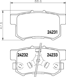 8DB 355 012-061 Sada brzdových destiček, kotoučová brzda HELLA PAGID