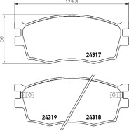 8DB 355 006-951 Sada brzdových destiček, kotoučová brzda HELLA PAGID