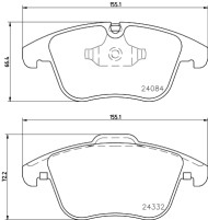 8DB 355 013-731 Sada brzdových destiček, kotoučová brzda HELLA PAGID