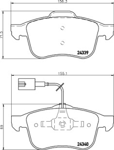 8DB 355 006-901 Sada brzdových destiček, kotoučová brzda HELLA PAGID