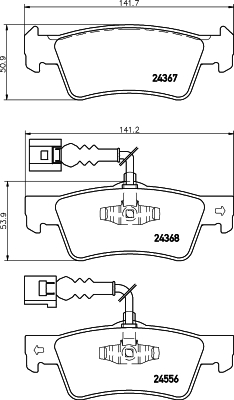 8DB 355 012-441 Sada brzdových destiček, kotoučová brzda HELLA PAGID