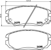 8DB 355 012-461 Sada brzdových destiček, kotoučová brzda HELLA PAGID