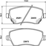 8DB 355 015-981 Sada brzdových destiček, kotoučová brzda HELLA PAGID