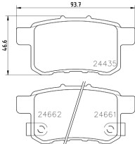 8DB 355 013-631 Sada brzdových destiček, kotoučová brzda HELLA PAGID