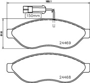 8DB 355 020-651 Sada brzdových destiček, kotoučová brzda HELLA PAGID