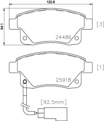 8DB 355 012-781 Sada brzdových destiček, kotoučová brzda HELLA PAGID