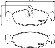 8DB 355 013-031 Sada brzdových destiček, kotoučová brzda HELLA PAGID