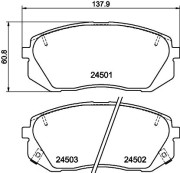 8DB 355 012-961 Sada brzdových destiček, kotoučová brzda HELLA PAGID