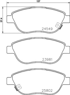 8DB 355 020-881 Sada brzdových destiček, kotoučová brzda HELLA PAGID