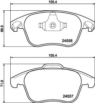 8DB 355 015-561 Sada brzdových destiček, kotoučová brzda HELLA PAGID