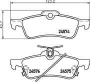 8DB 355 013-461 Sada brzdových destiček, kotoučová brzda HELLA PAGID