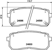 8DB 355 013-551 Sada brzdových destiček, kotoučová brzda HELLA PAGID