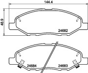 8DB 355 014-371 Sada brzdových destiček, kotoučová brzda HELLA PAGID