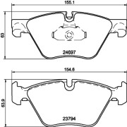 8DB 355 014-351 Sada brzdových destiček, kotoučová brzda HELLA PAGID