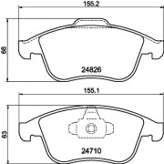 8DB 355 014-591 Sada brzdových destiček, kotoučová brzda HELLA PAGID