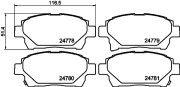 8DB 355 014-601 HELLA PAGID sada brzdových platničiek kotúčovej brzdy 8DB 355 014-601 HELLA PAGID