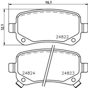 8DB 355 014-331 Sada brzdových destiček, kotoučová brzda HELLA PAGID