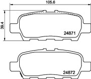 8DB 355 014-561 Sada brzdových destiček, kotoučová brzda HELLA PAGID