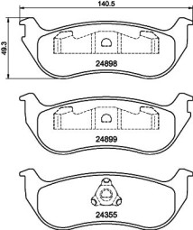 8DB 355 040-451 Sada brzdových destiček, kotoučová brzda HELLA PAGID