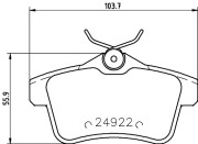 8DB 355 014-531 Sada brzdových destiček, kotoučová brzda HELLA PAGID