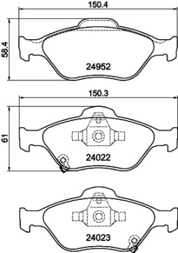 8DB 355 025-321 Sada brzdových destiček, kotoučová brzda HELLA PAGID